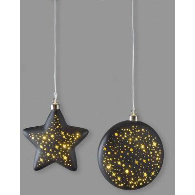 bonprix LED-Deko-Objekt Stern + Mond (2er Pack) - schwarz bonprix LED-Deko-Objekt Stern + Mond (2er Pack) - schwarz