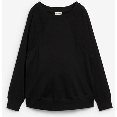bonprix 2-in-1 Umstands- und Still-Sweatshirt aus Bio-Baumwolle - schwarz - Damen - Size: 48/50 (XL) bonprix 2-in-1 Umstands- und Still-Sweatshirt aus Bio-Baumwolle - schwarz - Damen - Size: 48/50 (XL)