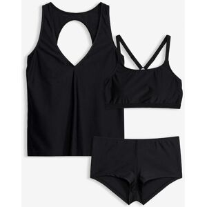 bonprix Tankini (3-tlg.Set) mit Bandeau-Bikinioberteil - schwarz - Damen - Size: 46 bonprix Tankini (3-tlg.Set) mit Bandeau-Bikinioberteil - schwarz - Damen - Size: 46