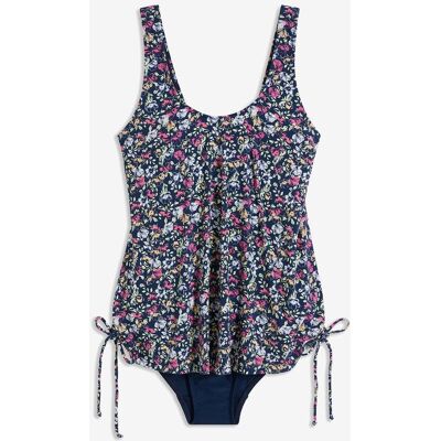 bonprix Badeanzug mit seitlicher Raffung - blau - Damen - Size: 46 bonprix Badeanzug mit seitlicher Raffung - blau - Damen - Size: 46