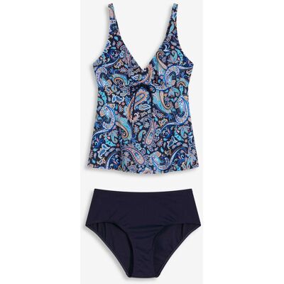 bonprix Tankini (2-tlg.Set) mit kleiner Schnürung - blau - Damen - Size: 42 bonprix Tankini (2-tlg.Set) mit kleiner Schnürung - blau - Damen - Size: 42