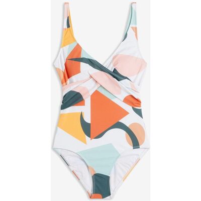 bonprix Badeanzug in Wickel-Optik - weiß - Damen - Size: 42 bonprix Badeanzug in Wickel-Optik - weiß - Damen - Size: 42