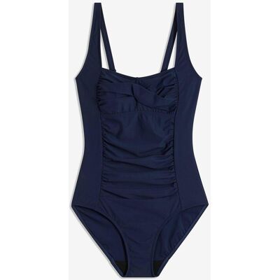 bonprix Medium Shape-Badeanzug mit Wickeloptik - blau - Damen - Size: 50 bonprix Medium Shape-Badeanzug mit Wickeloptik - blau - Damen - Size: 50