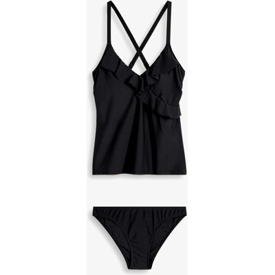 bonprix Tankini (2-tlg.Set) mit Volants - schwarz - Damen - Size: 46 bonprix Tankini (2-tlg.Set) mit Volants - schwarz - Damen - Size: 46