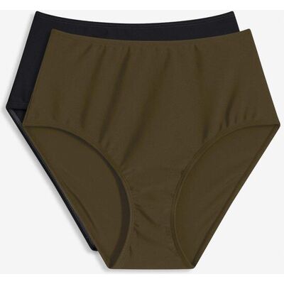 bonprix Highwaist-Bikinihose (2er Pack) - grün - Damen - Size: 38 bonprix Highwaist-Bikinihose (2er Pack) - grün - Damen - Size: 38