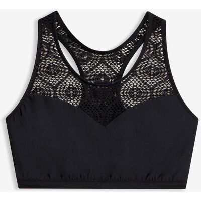 bonprix Bustier-Bikinioberteil mit Spitze - schwarz - Damen - Size: 48 bonprix Bustier-Bikinioberteil mit Spitze - schwarz - Damen - Size: 48