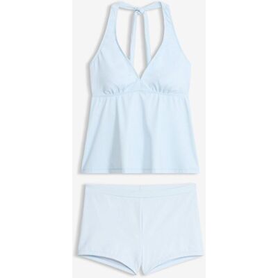 bonprix Neckholder-Tankini mit Panty-Bikinihose (2-tlg.Set) - blau - Damen - Size: 48 bonprix Neckholder-Tankini mit Panty-Bikinihose (2-tlg.Set) - blau - Damen - Size: 48