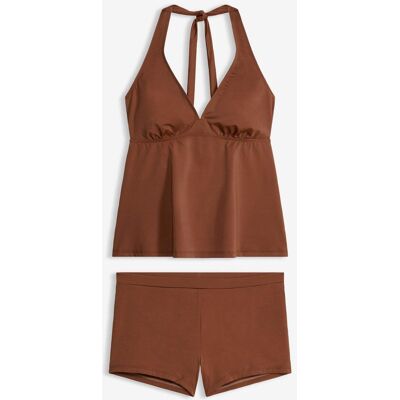 bonprix Neckholder-Tankini mit Panty-Bikinihose (2-tlg.Set) - braun - Damen - Size: 48 bonprix Neckholder-Tankini mit Panty-Bikinihose (2-tlg.Set) - braun - Damen - Size: 48