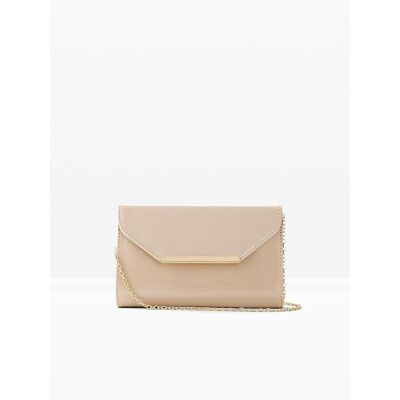 bonprix Clutch in Lackoptik - beige - Damen - Size: 0 bonprix Clutch in Lackoptik - beige - Damen - Size: 0