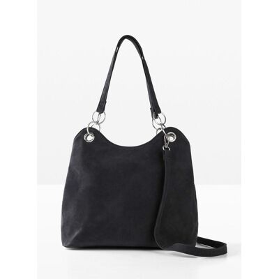 bonprix Handtasche in Velourslederoptik - schwarz - Damen - Size: 0 bonprix Handtasche in Velourslederoptik - schwarz - Damen - Size: 0
