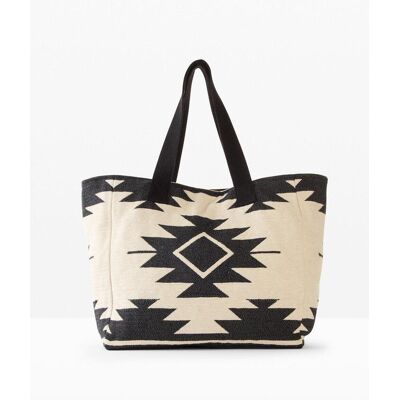 bonprix Canvas Shopper mit graphischem Muster - beige - Damen - Size: 0 bonprix Canvas Shopper mit graphischem Muster - beige - Damen - Size: 0