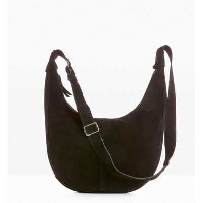 bonprix Umhängetasche aus Veloursleder - schwarz - Damen - Size: 0 bonprix Umhängetasche aus Veloursleder - schwarz - Damen - Size: 0