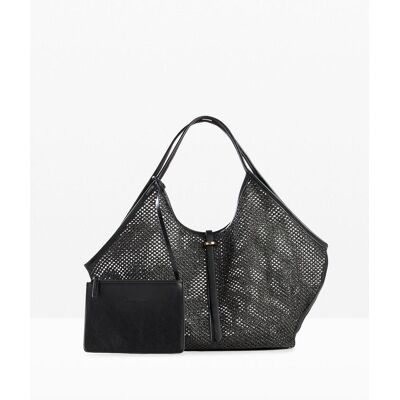 bonprix Mesh Shopper mit herausnehmbarer Innentasche - schwarz - Damen - Size: 0 bonprix Mesh Shopper mit herausnehmbarer Innentasche - schwarz - Damen - Size: 0