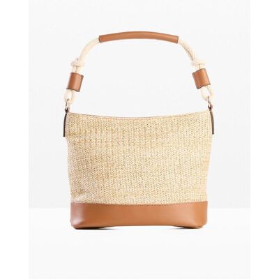 bonprix Handtasche Strohoptik mit Details in Lederoptik - beige - Damen - Size: 0 bonprix Handtasche Strohoptik mit Details in Lederoptik - beige - Damen - Size: 0