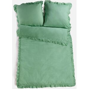 bonprix Linon-Bettwäsche mit Rüschen - grün - Size: 1 (1x 80/80 cm, 1x 135/200 cm) bonprix Linon-Bettwäsche mit Rüschen - grün - Size: 1 (1x 80/80 cm, 1x 135/200 cm)