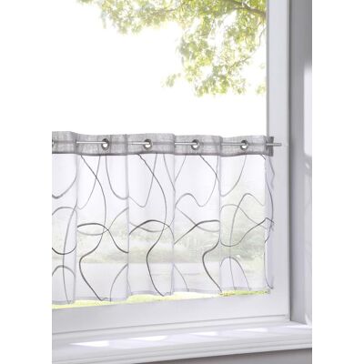 bonprix Scheibengardine mit recyceltem Polyester und Stickerei - grau - Size: 1 (H/B: 30/90 cm) bonprix Scheibengardine mit recyceltem Polyester und Stickerei - grau - Size: 1 (H/B: 30/90 cm)