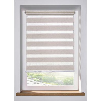 bonprix Schnurloses Doppelrollo in Leinen-Optik - beige - Size: 8 (H/B: 130/120 cm) bonprix Schnurloses Doppelrollo in Leinen-Optik - beige - Size: 8 (H/B: 130/120 cm)
