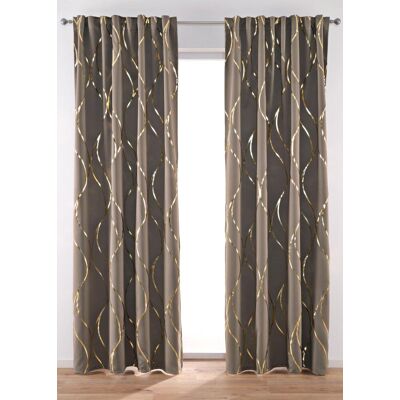 bonprix Abdunkelnder Vorhang mit Glanzdruck (1er Pack) - braun - Size: 2 (H/B: 175/130 cm) bonprix Abdunkelnder Vorhang mit Glanzdruck (1er Pack) - braun - Size: 2 (H/B: 175/130 cm)