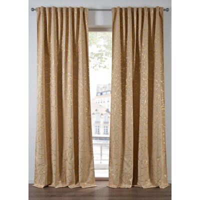 bonprix Abdunkelnder Vorhang mit Glanz, auch in extralang (1er Pack) - beige - Size: 2 (H/B: 175/135 cm) bonprix Abdunkelnder Vorhang mit Glanz, auch in extralang (1er Pack) - beige - Size: 2 (H/B: 175/135 cm)