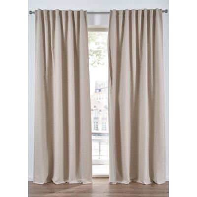 bonprix Abdunkelnder Vorhang doppellagig mit Strukturfront, auch in extra lang (1er Pack) - beige - Size: 2 (H/B: 245/130 cm) bonprix Abdunkelnder Vorhang doppellagig mit Strukturfront, auch in extra lang (1er Pack) - beige - Size: 2 (H/B: 245/130 cm)