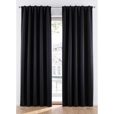 bonprix Abdunkelnder Vorhang, auch in extra lang (1er Pack) - schwarz - Size: 2 (H/B: 175/130 cm) bonprix Abdunkelnder Vorhang, auch in extra lang (1er Pack) - schwarz - Size: 2 (H/B: 175/130 cm)