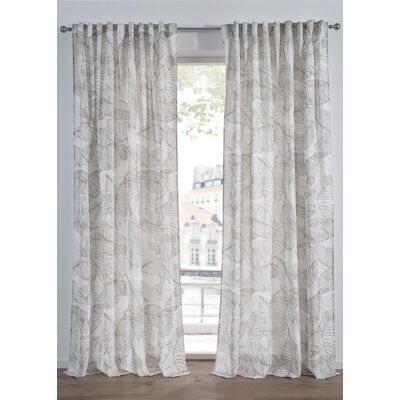 bonprix Vorhang mit Blätterdruck (1er Pack) - beige - Size: 4 (H/B: 245/140 cm) bonprix Vorhang mit Blätterdruck (1er Pack) - beige - Size: 4 (H/B: 245/140 cm)