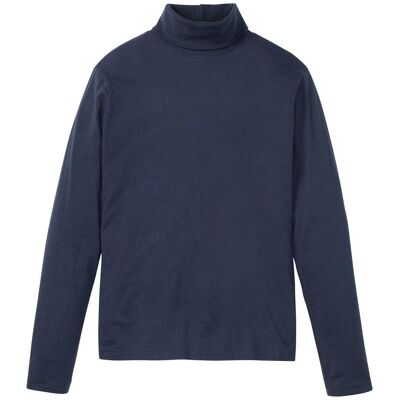 bonprix Rollkragen-Langarmshirt aus reiner Bio-Baumwolle - blau - Herren - Size: 48/50 (M) bonprix Rollkragen-Langarmshirt aus reiner Bio-Baumwolle - blau - Herren - Size: 48/50 (M)