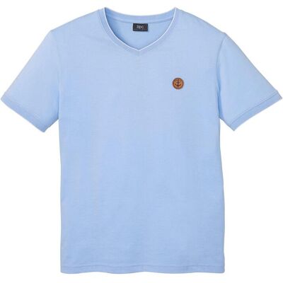 bonprix T-Shirt mit V-Ausschnitt in Doppeloptik - blau - Herren - Size: 68/70 (4XL) bonprix T-Shirt mit V-Ausschnitt in Doppeloptik - blau - Herren - Size: 68/70 (4XL)