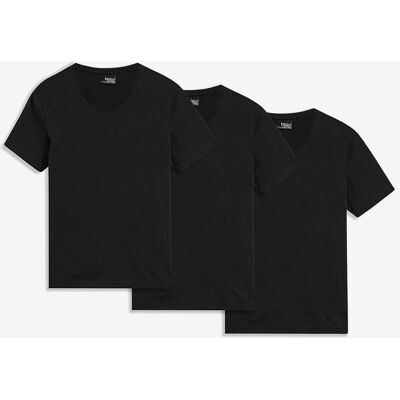 bonprix T-Shirt mit V-Ausschnitt (3er Pack) - schwarz - Herren - Size: 68/70 (4XL) bonprix T-Shirt mit V-Ausschnitt (3er Pack) - schwarz - Herren - Size: 68/70 (4XL)