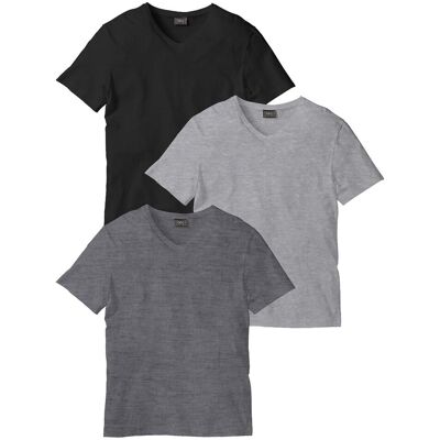 bonprix T-Shirt mit V-Ausschnitt (3er Pack) - grau - Herren - Size: 68/70 (4XL) bonprix T-Shirt mit V-Ausschnitt (3er Pack) - grau - Herren - Size: 68/70 (4XL)