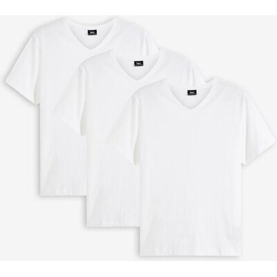 bonprix T-Shirt mit V-Ausschnitt (3er Pack) - weiß - Herren - Size: 68/70 (4XL) bonprix T-Shirt mit V-Ausschnitt (3er Pack) - weiß - Herren - Size: 68/70 (4XL)