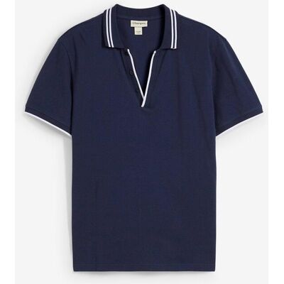 bonprix Piqué Poloshirt mit V-Ausschnitt - blau - Herren - Size: 64/66 (3XL) bonprix Piqué Poloshirt mit V-Ausschnitt - blau - Herren - Size: 64/66 (3XL)