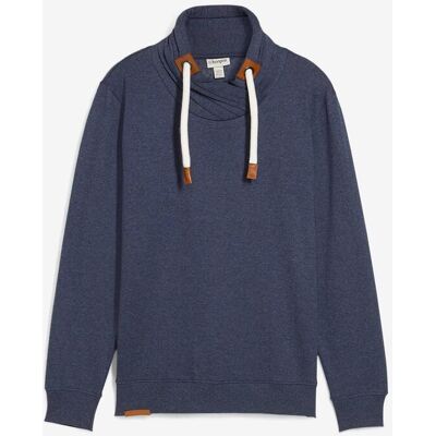 bonprix Schalkragen-Sweatshirt mit Lederimitat Details - blau - Herren - Size: 52/54 (L) bonprix Schalkragen-Sweatshirt mit Lederimitat Details - blau - Herren - Size: 52/54 (L)