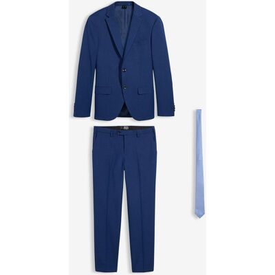 bonprix Anzug mit Krawatte in Slim Fit (3-tlg.Set) - blau - Herren - Size: 62 bonprix Anzug mit Krawatte in Slim Fit (3-tlg.Set) - blau - Herren - Size: 62
