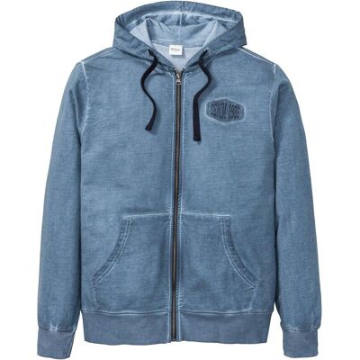 bonprix Kapuzen-Sweatjacke in ausgewaschener Optik - blau - Herren - Size: 56/58 (XL) bonprix Kapuzen-Sweatjacke in ausgewaschener Optik - blau - Herren - Size: 56/58 (XL)