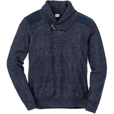 bonprix Feinstrickpullover mit Schalkragen - blau - Herren - Size: 64/66 (3XL) bonprix Feinstrickpullover mit Schalkragen - blau - Herren - Size: 64/66 (3XL)