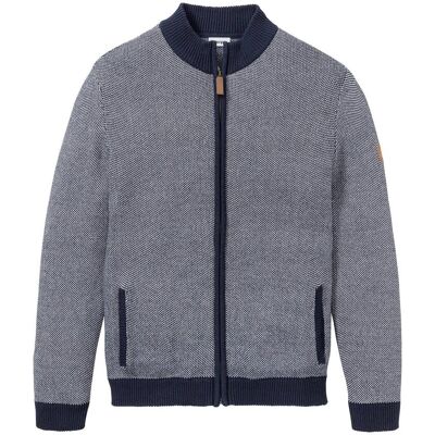 bonprix Grobstrickjacke aus reiner Baumwolle - blau - Herren - Size: 52/54 (L) bonprix Grobstrickjacke aus reiner Baumwolle - blau - Herren - Size: 52/54 (L)