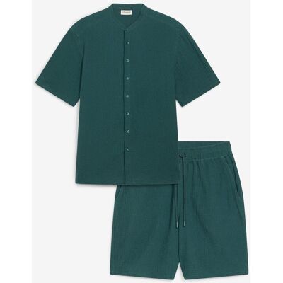 bonprix Musselin-Shorts und Hemd (2-tlg.Set) - grün - Herren - Size: 48 bonprix Musselin-Shorts und Hemd (2-tlg.Set) - grün - Herren - Size: 48
