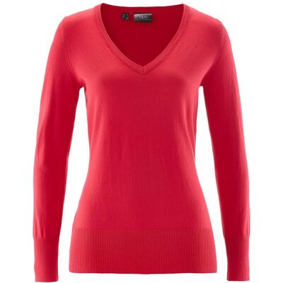 bonprix Feinstrickpullover - rot - Damen - Size: 44/46 (L) bonprix Feinstrickpullover - rot - Damen - Size: 44/46 (L)