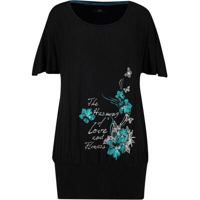 bonprix Shirt mit U-Boot Ausschnitt, Halbarm - schwarz - Damen - Size: 52/54 (XXL) bonprix Shirt mit U-Boot Ausschnitt, Halbarm - schwarz - Damen - Size: 52/54 (XXL)