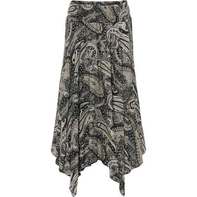 bonprix Asymmetrischer Midirock aus reiner Viskose - schwarz - Damen - Size: 42 bonprix Asymmetrischer Midirock aus reiner Viskose - schwarz - Damen - Size: 42