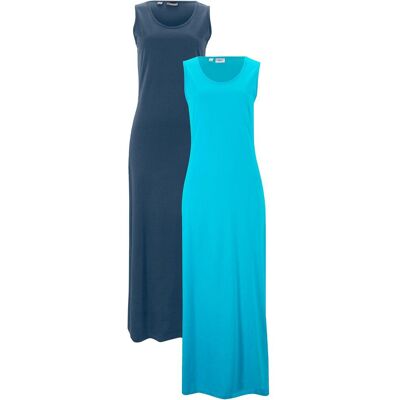 bonprix Maxikleid aus reiner Baumwolle (2er Pack) - blau - Damen - Size: 48/50 (XL) bonprix Maxikleid aus reiner Baumwolle (2er Pack) - blau - Damen - Size: 48/50 (XL)