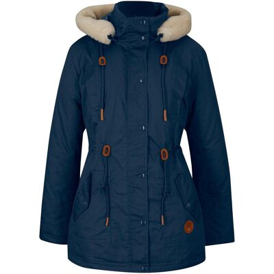 bonprix Wattierter Parka mit Fellimitat-Besatz - blau - Damen - Size: 40 bonprix Wattierter Parka mit Fellimitat-Besatz - blau - Damen - Size: 40