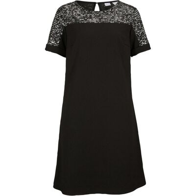 bonprix Kleid mit Pailetten-Einsatz - schwarz - Damen - Size: 36 bonprix Kleid mit Pailetten-Einsatz - schwarz - Damen - Size: 36