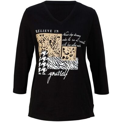 bonprix Shirt mit 3/4 Ärmel - schwarz - Damen - Size: 40/42 (M) bonprix Shirt mit 3/4 Ärmel - schwarz - Damen - Size: 40/42 (M)