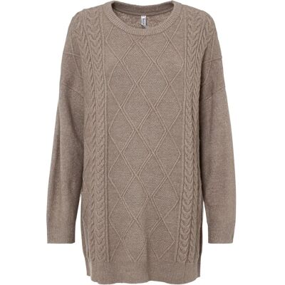bonprix Oversize-Pullover mit Zopfmuster - braun - Damen - Size: 40/42 (M) bonprix Oversize-Pullover mit Zopfmuster - braun - Damen - Size: 40/42 (M)