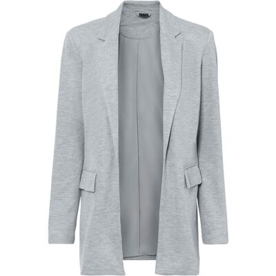 bonprix Langer Jersey-Blazer mit Taschen - grau - Damen - Size: 36 bonprix Langer Jersey-Blazer mit Taschen - grau - Damen - Size: 36
