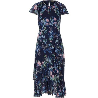 bonprix Chiffonkleid mit Flügelärmel - blau - Damen - Size: 38 bonprix Chiffonkleid mit Flügelärmel - blau - Damen - Size: 38