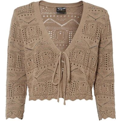 bonprix Ajour-Bolero - braun - Damen - Size: 52/54 (XXL) bonprix Ajour-Bolero - braun - Damen - Size: 52/54 (XXL)