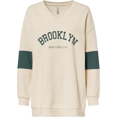 bonprix Oversize-Sweatshirt aus Baumwoll-Mix - beige - Damen - Size: 40/42 (M) bonprix Oversize-Sweatshirt aus Baumwoll-Mix - beige - Damen - Size: 40/42 (M)